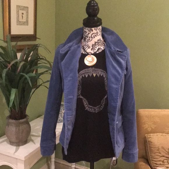 Talbots blue velvet jacket - Picture 6 of 6